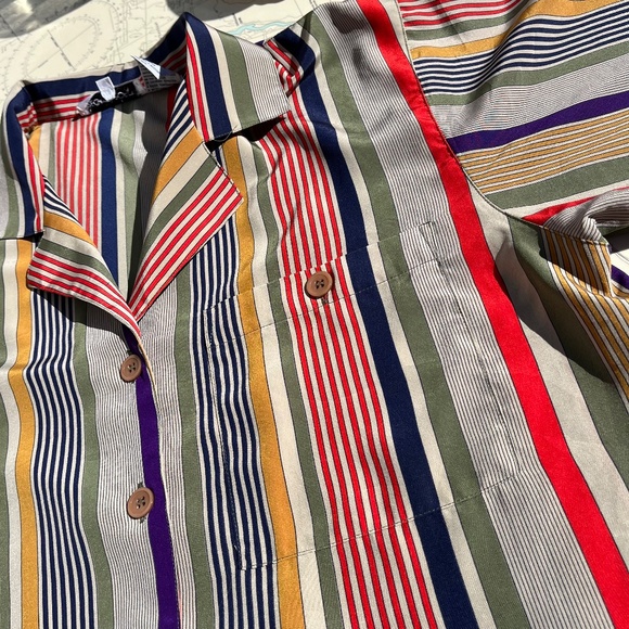 Vintage 90s Regina Porter Polyester Striped Top - Picture 3 of 6